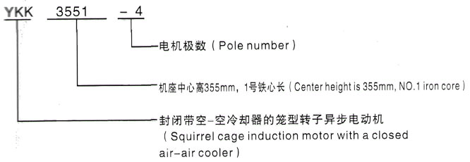 YKK系列(H355-1000)高压Y5007-4/1120KW三相异步电机西安泰富西玛电机型号说明